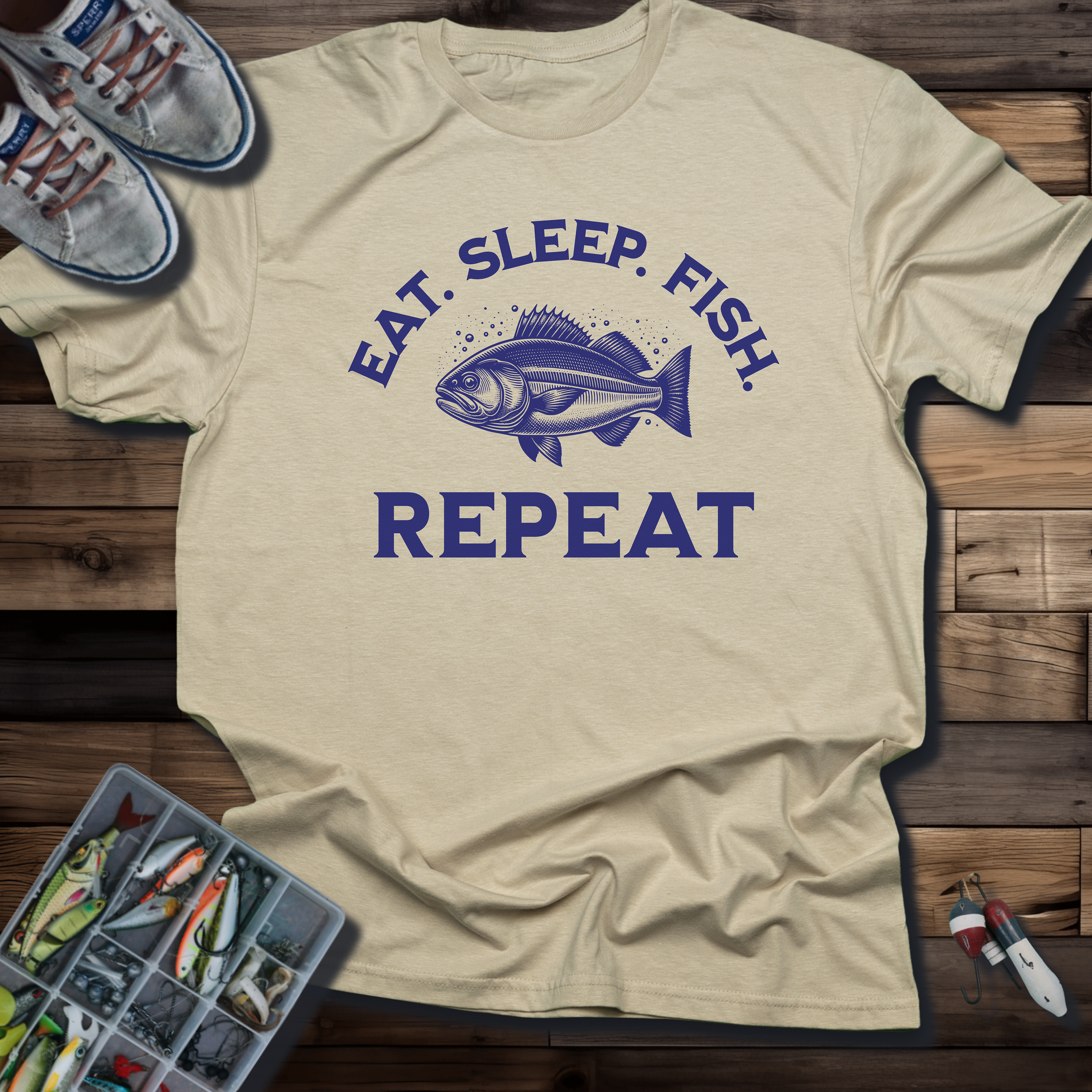 EAT. SLEEP. FISH. REPEAT T-SHIRT