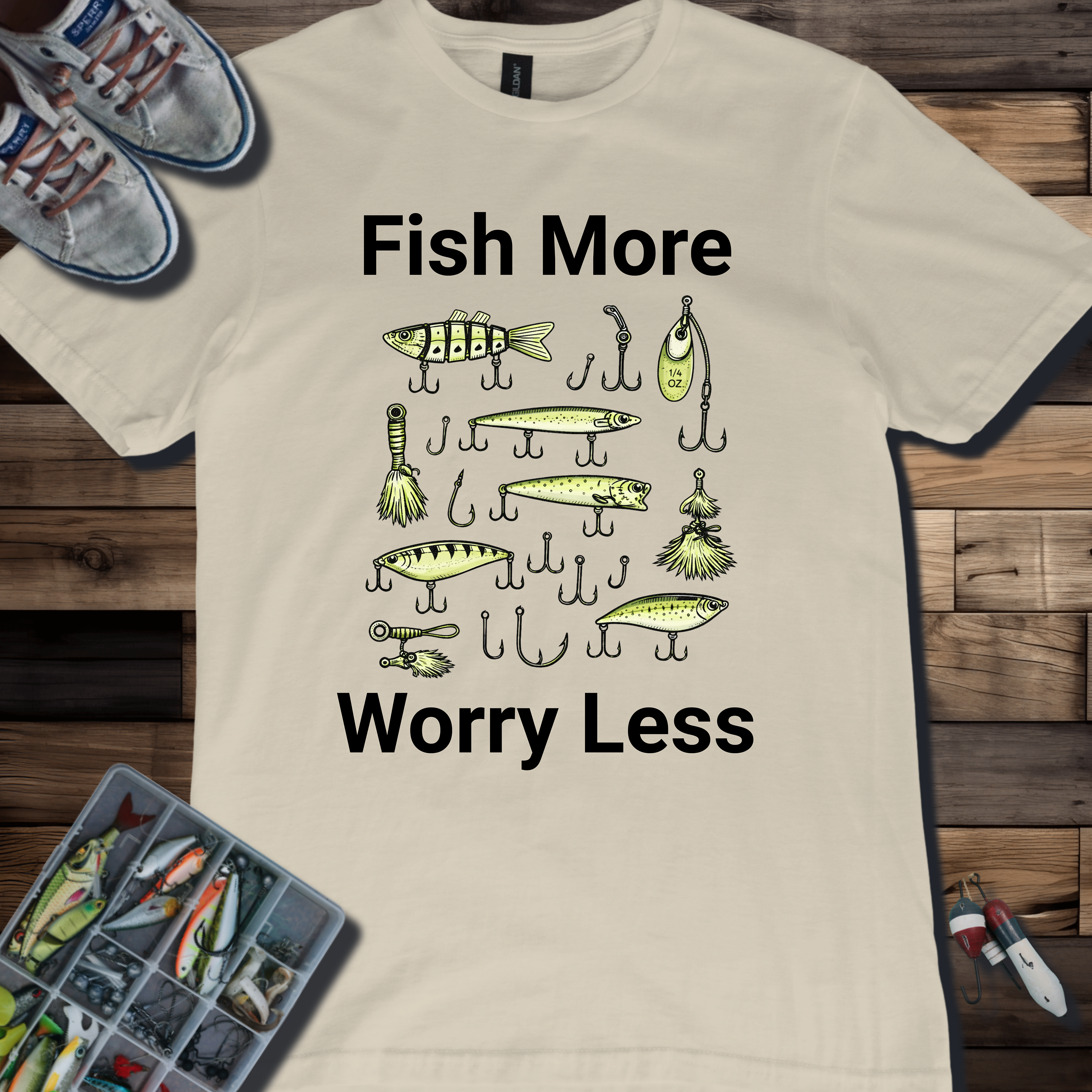 Fish More Worry Less T-Shirt