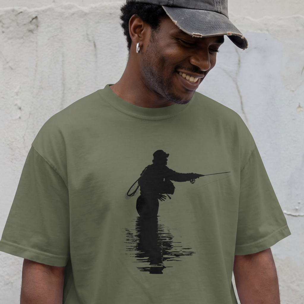 Fly Fishing T‑Shirt — Silhouette Angler Graphic Tee