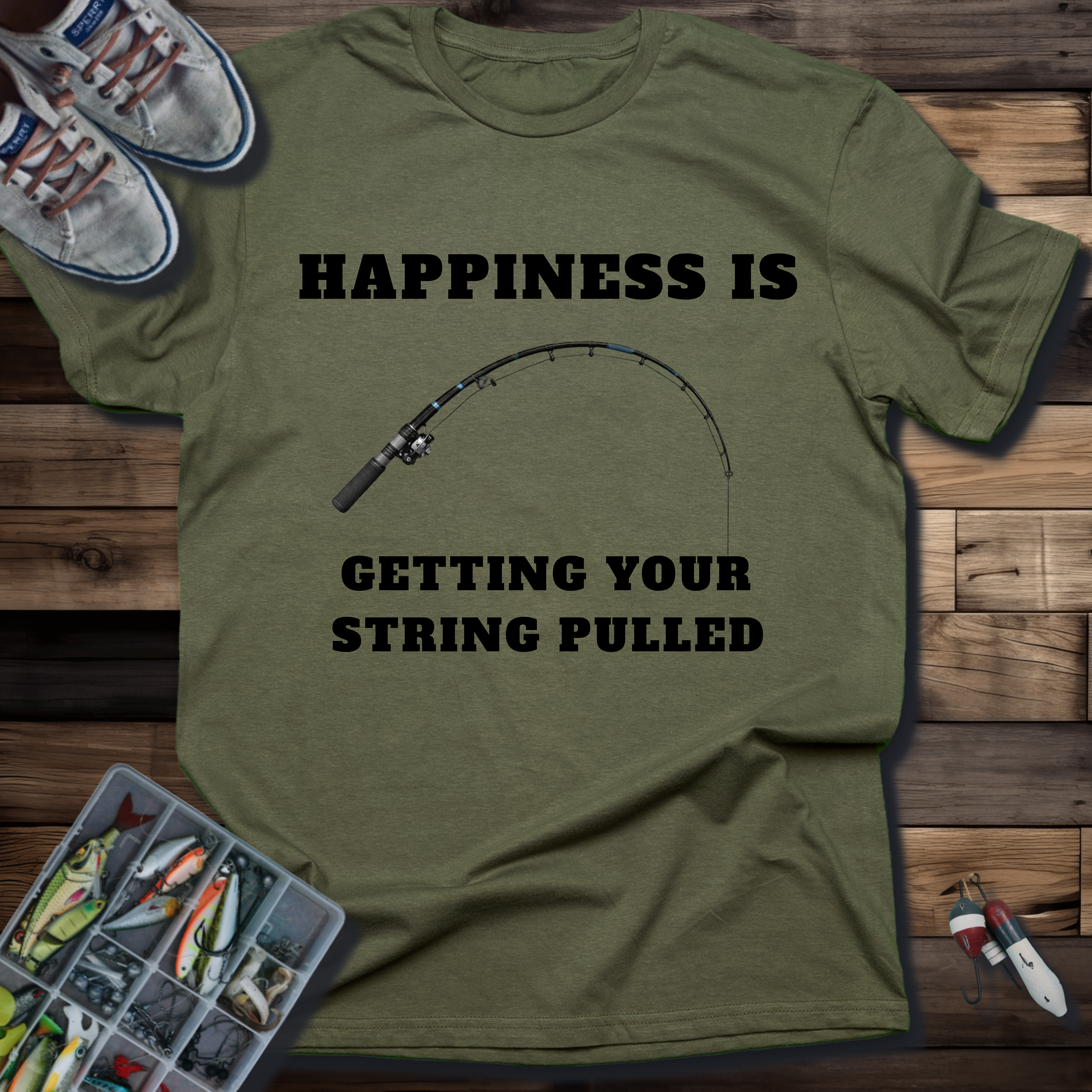 HAPPINESS IS GETTING YOUR STRING PULLED T-SHIRT
