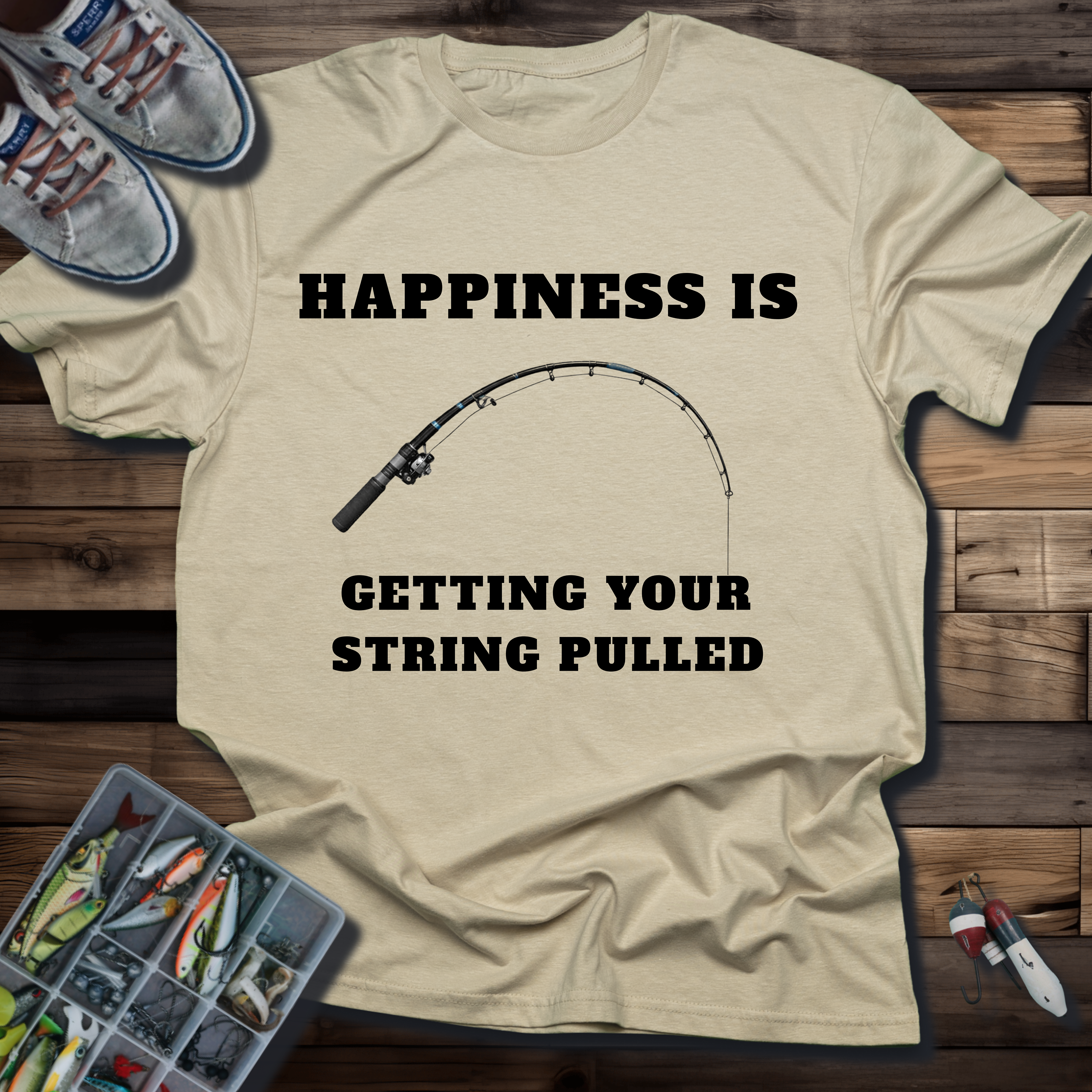 HAPPINESS IS GETTING YOUR STRING PULLED T-SHIRT