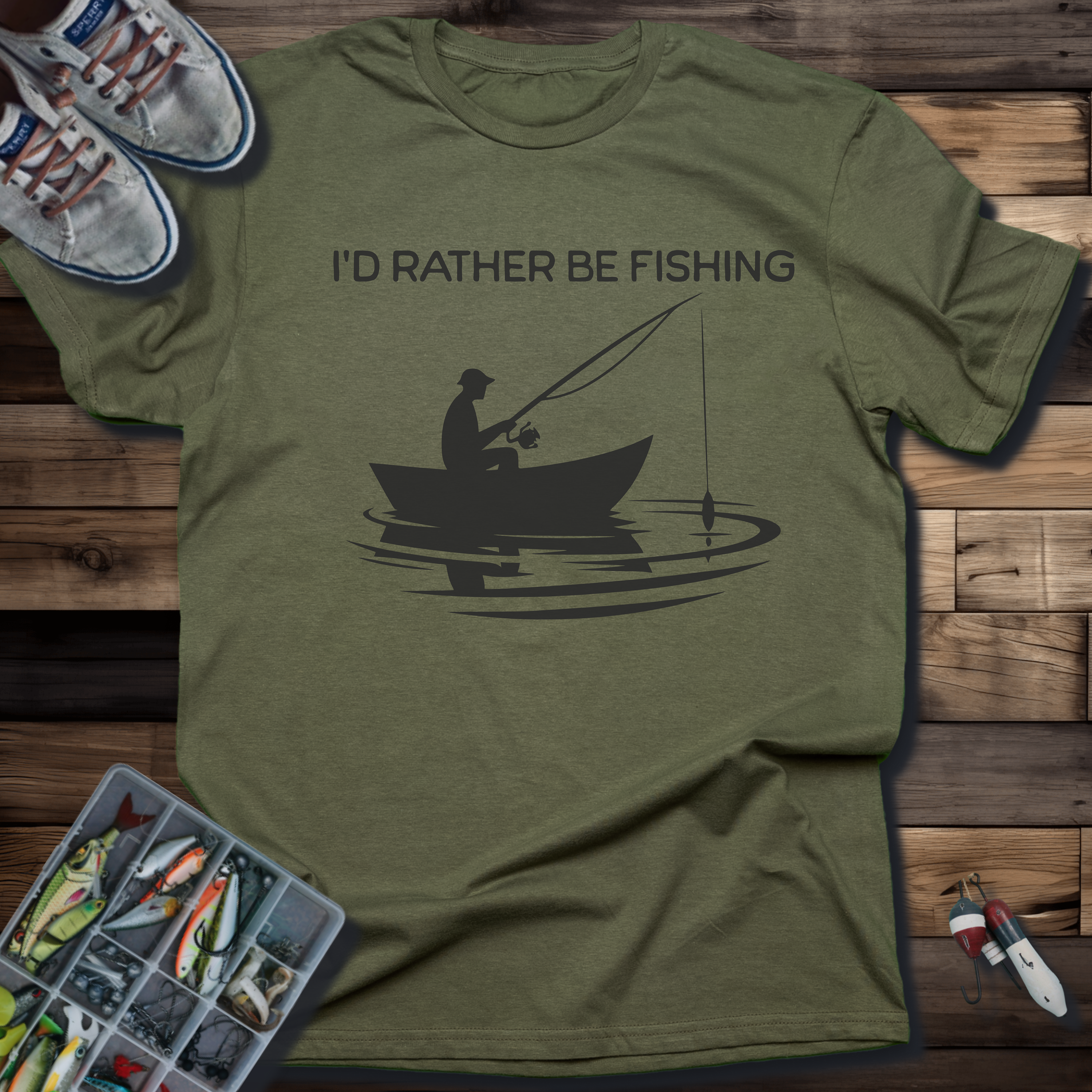 I'D RATHER BE FISHING T-SHIRT