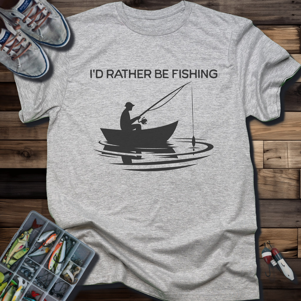 I'D RATHER BE FISHING T-SHIRT