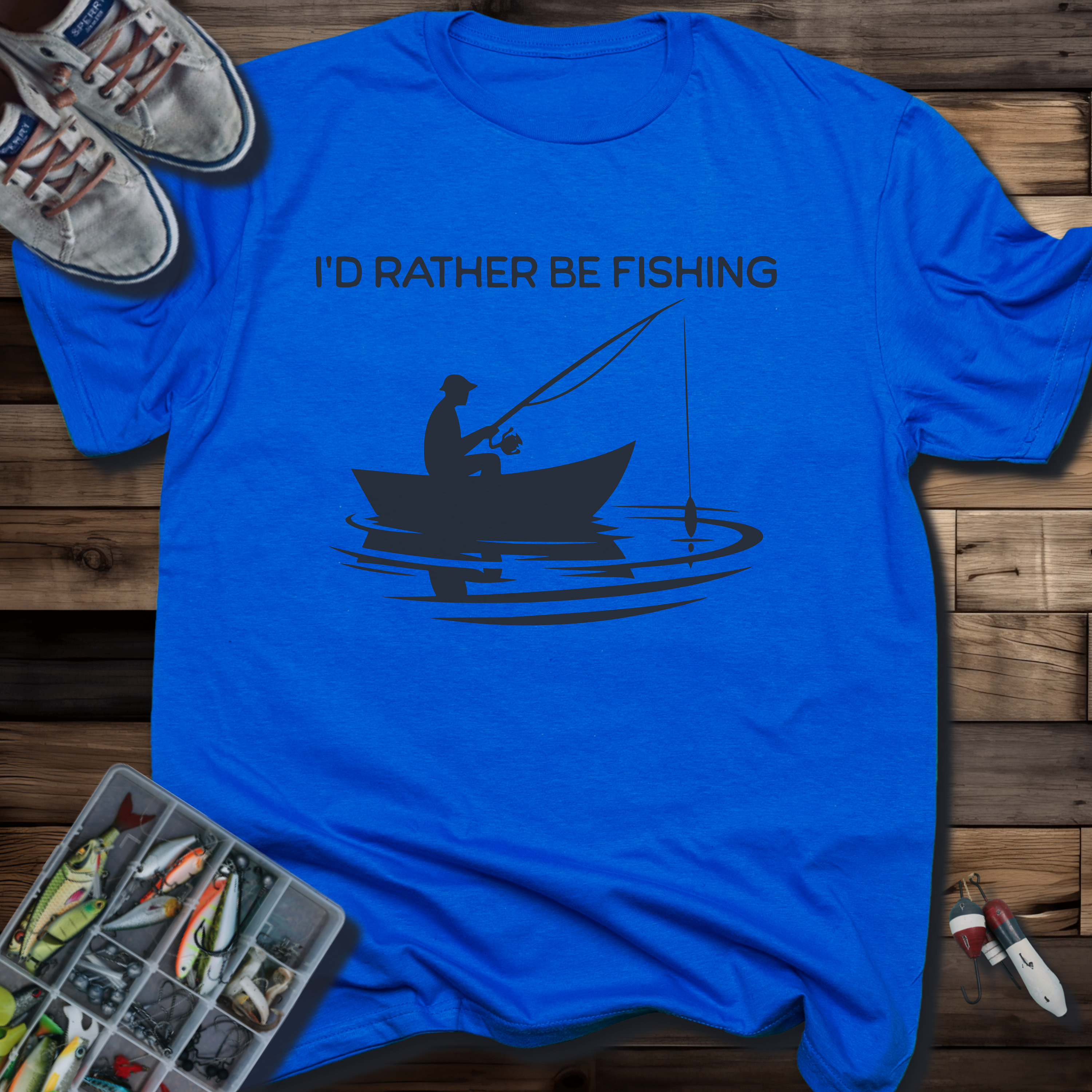 I'D RATHER BE FISHING T-SHIRT