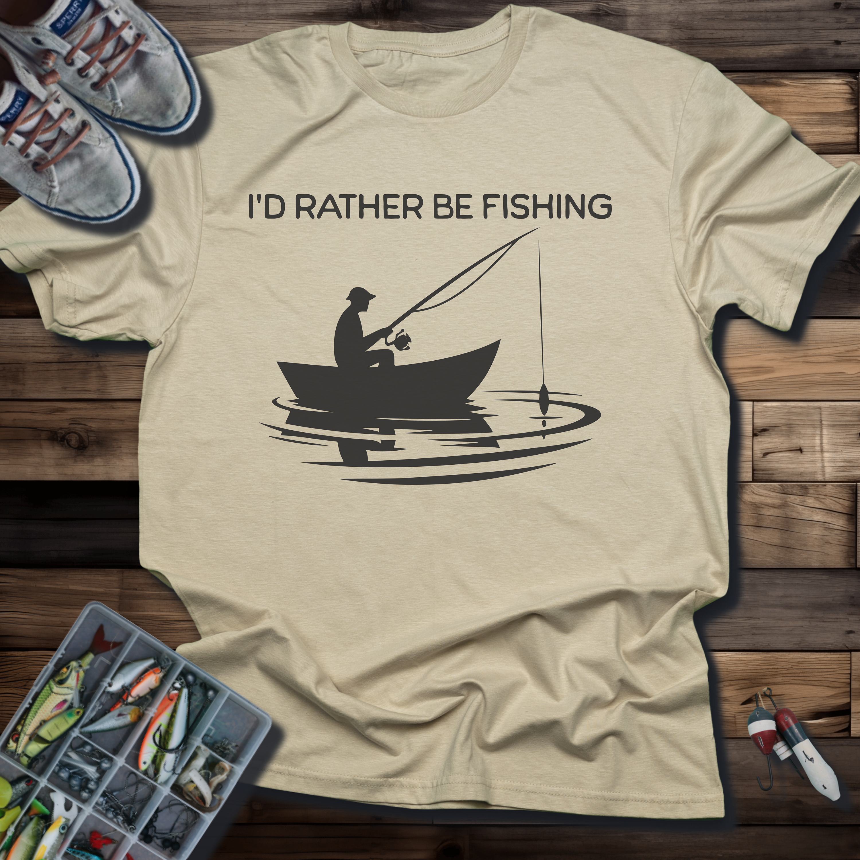 I'D RATHER BE FISHING T-SHIRT