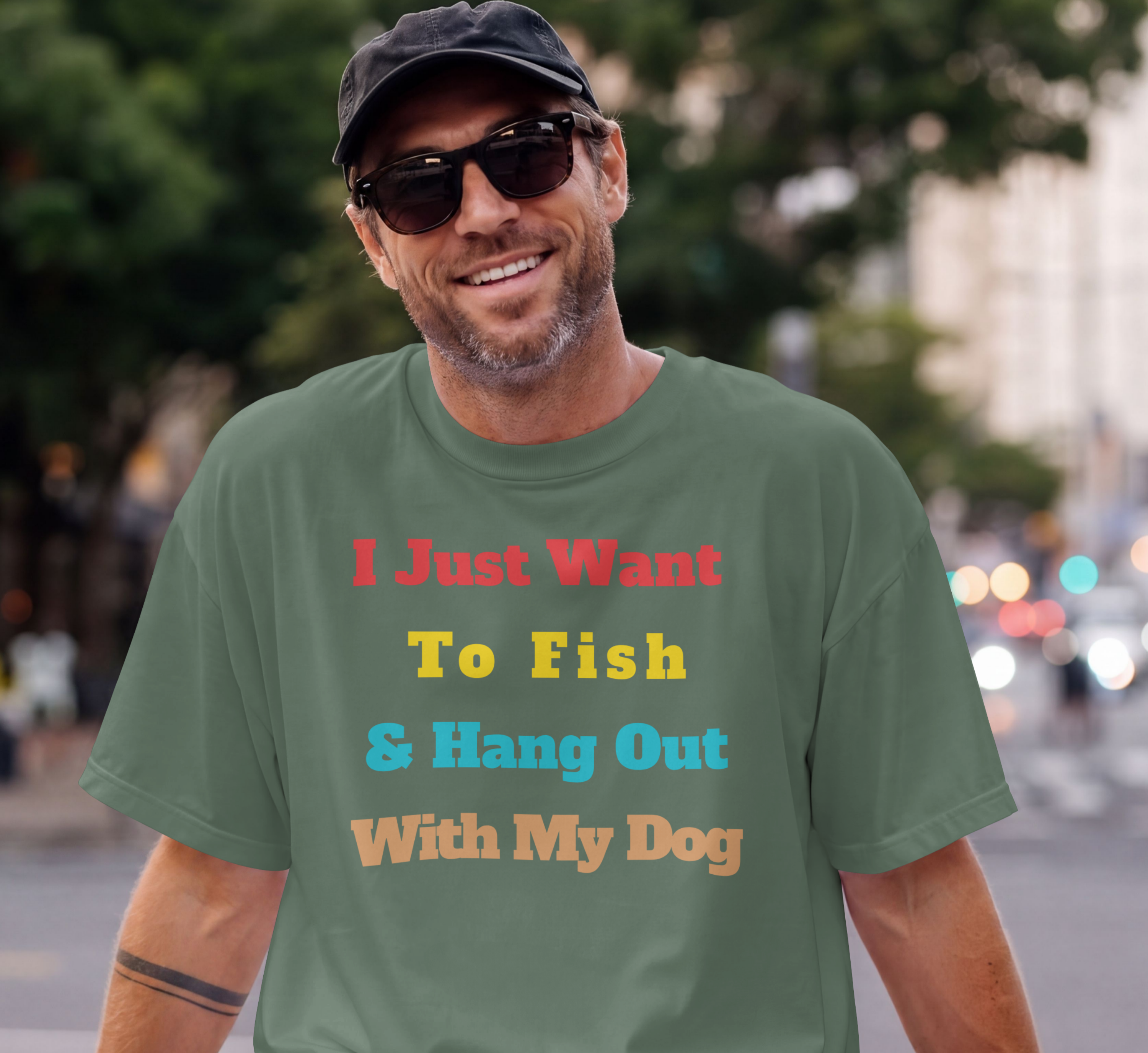 I Just Want To Fish & Hang Out With My Dog T-Shirt