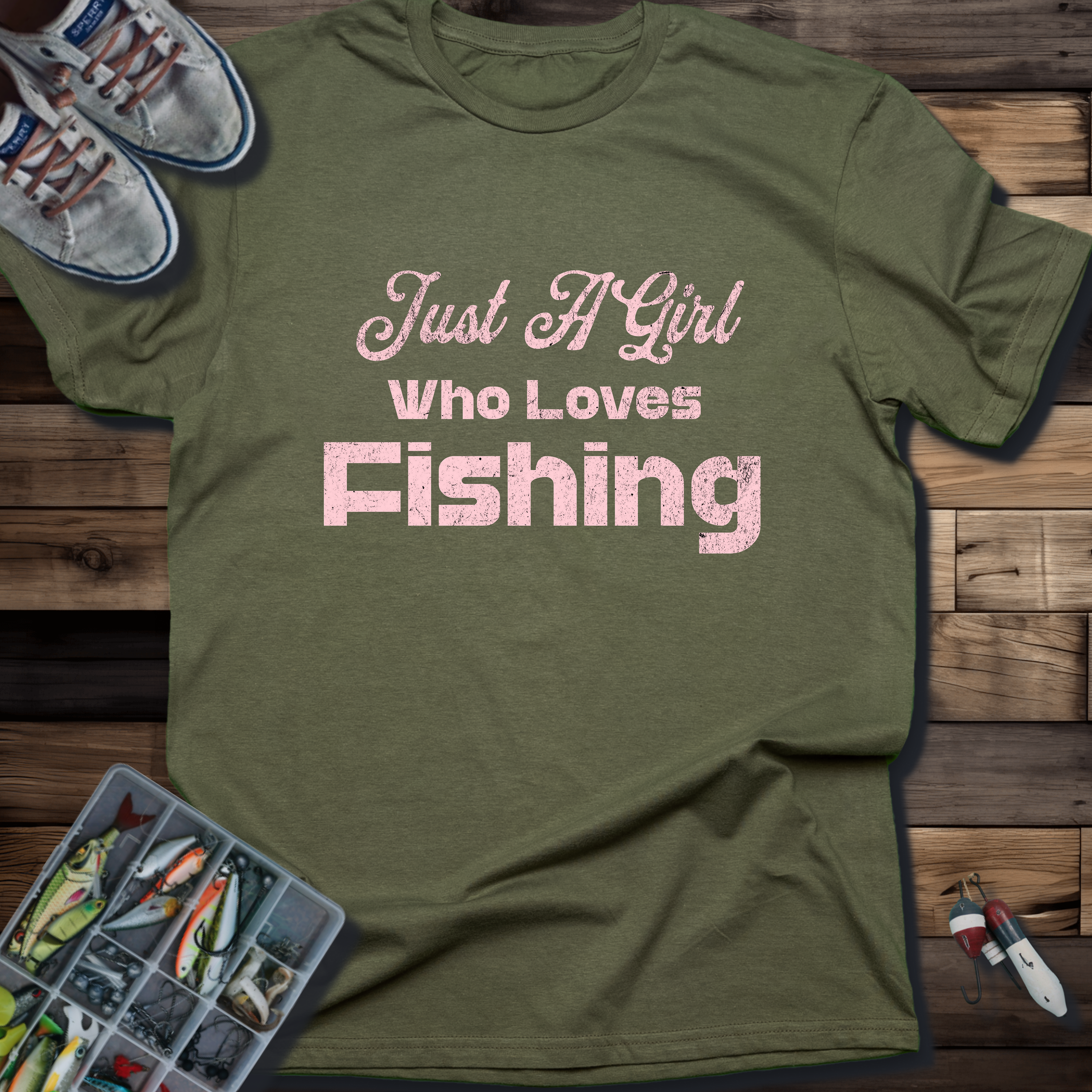 JUST A GIRL WHO LOVES FISHING T-SHIRT
