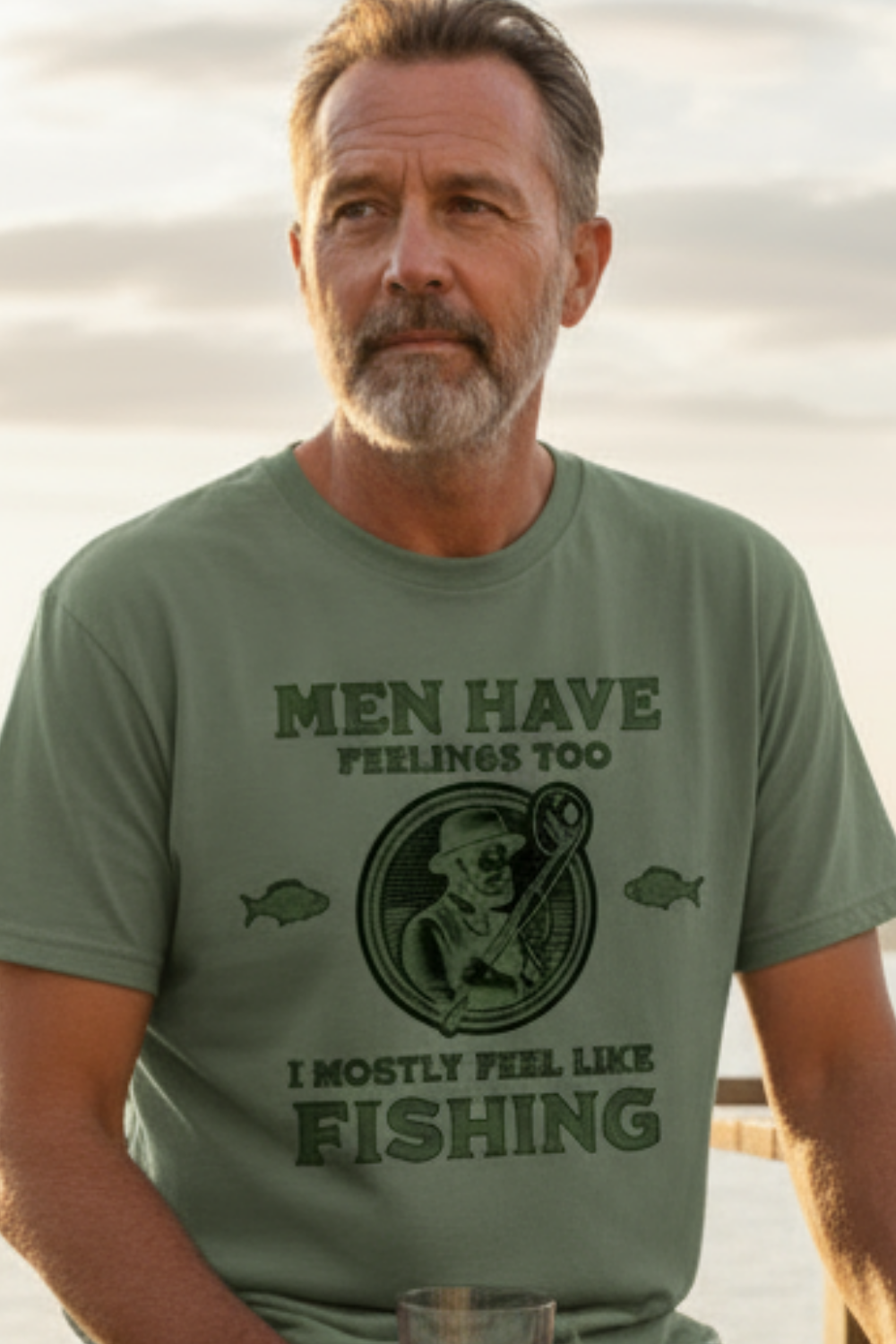 Men Have Feelings Too I Mostly Feel Like Fishing T Shirt