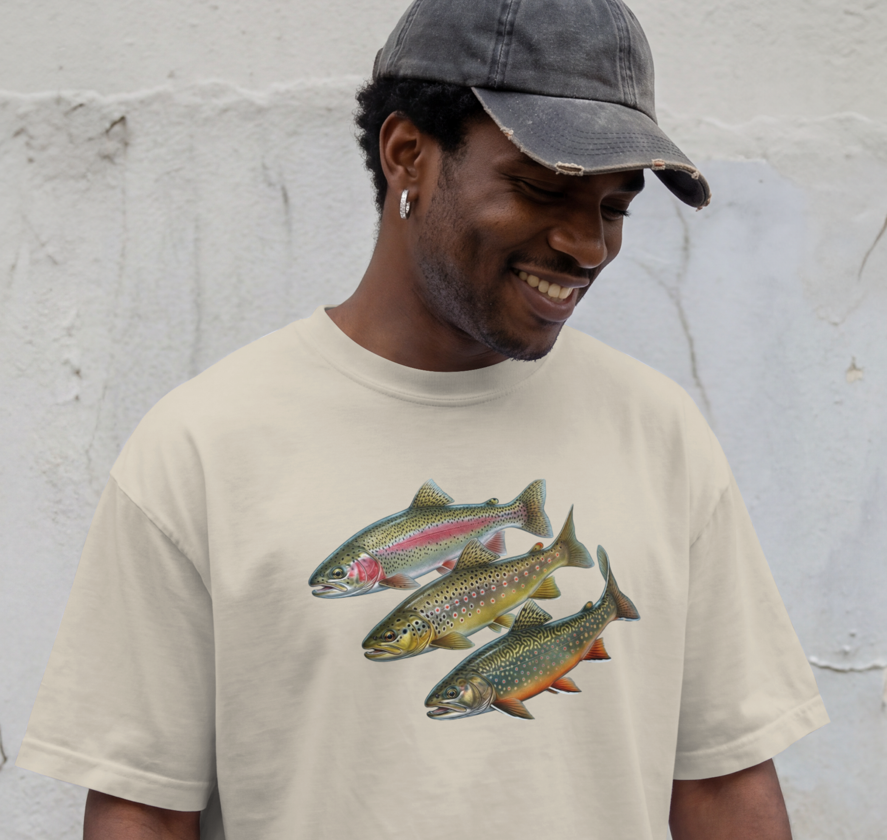 Trout Trio Graphic T-Shirt — Vintage Fishing Fish Art Tee