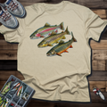 Trout Trio Graphic T-Shirt — Vintage Fishing Fish Art Tee