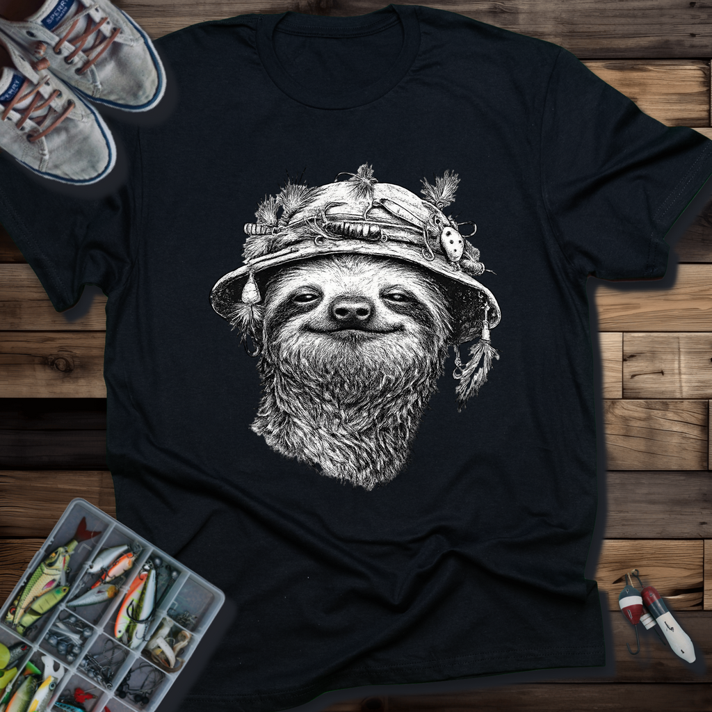 Slow & Steady Angler Sloth Fishing T-Shirt