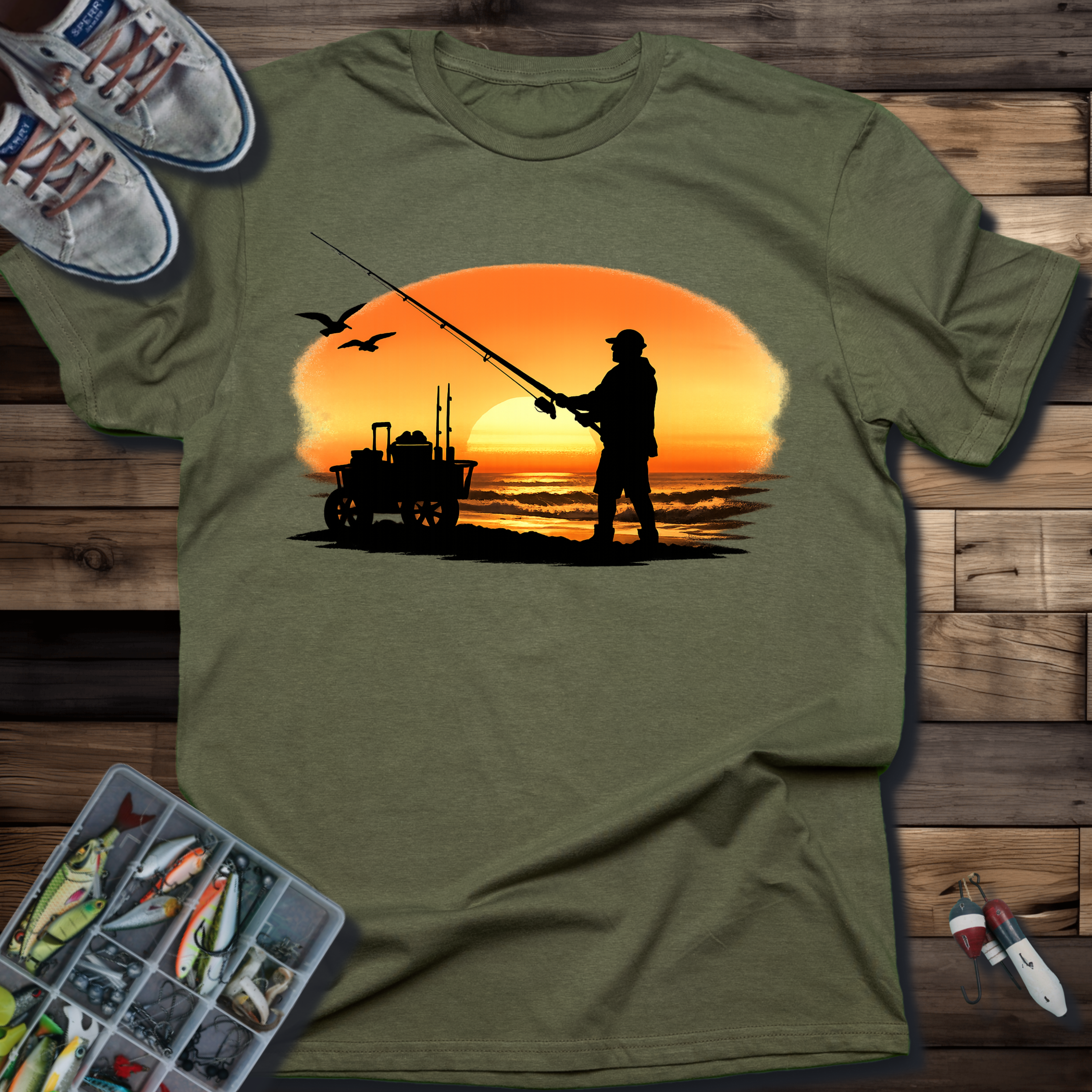 Surf Fishing Silhouette T-Shirt
