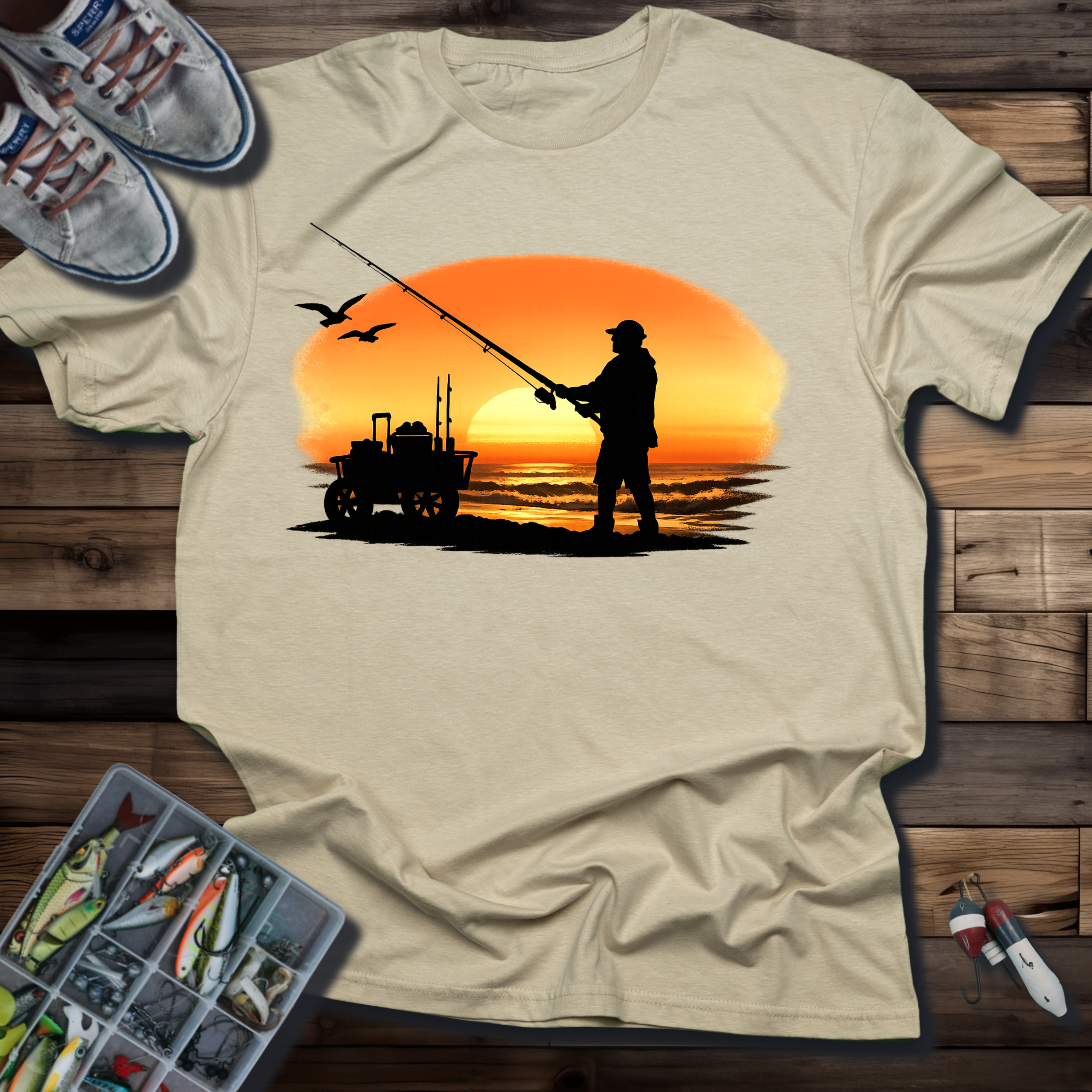 Surf Fishing Silhouette T-Shirt