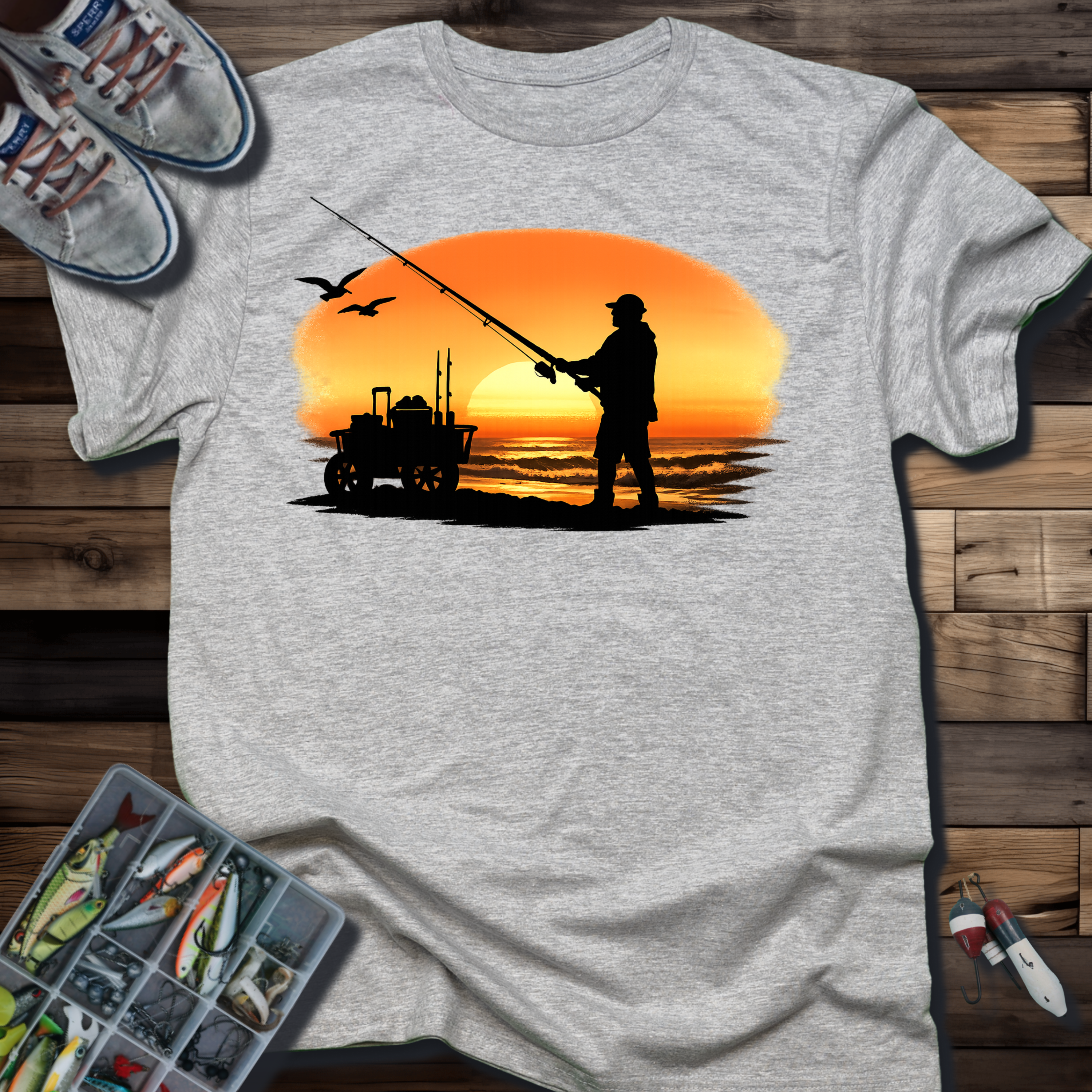 Surf Fishing Silhouette T-Shirt
