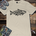 Trout Silhouette Made of Trout Flies Fishing T-Shirt
