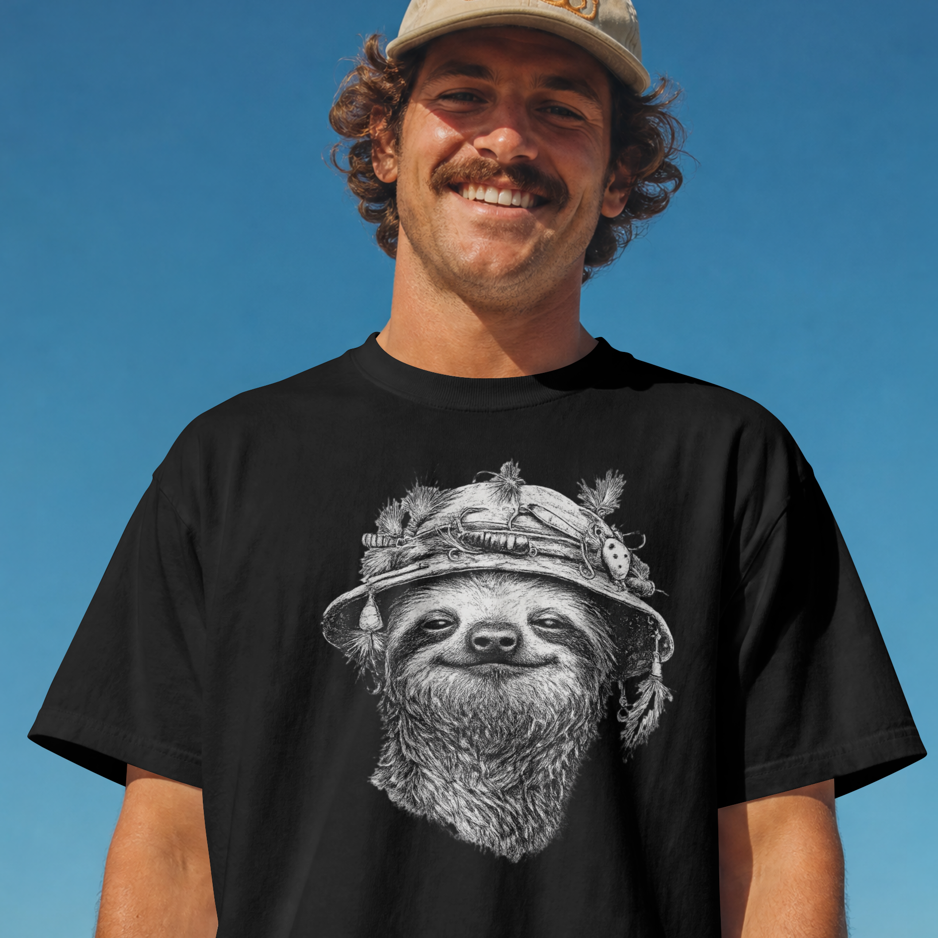 Slow & Steady Angler Sloth Fishing T-Shirt
