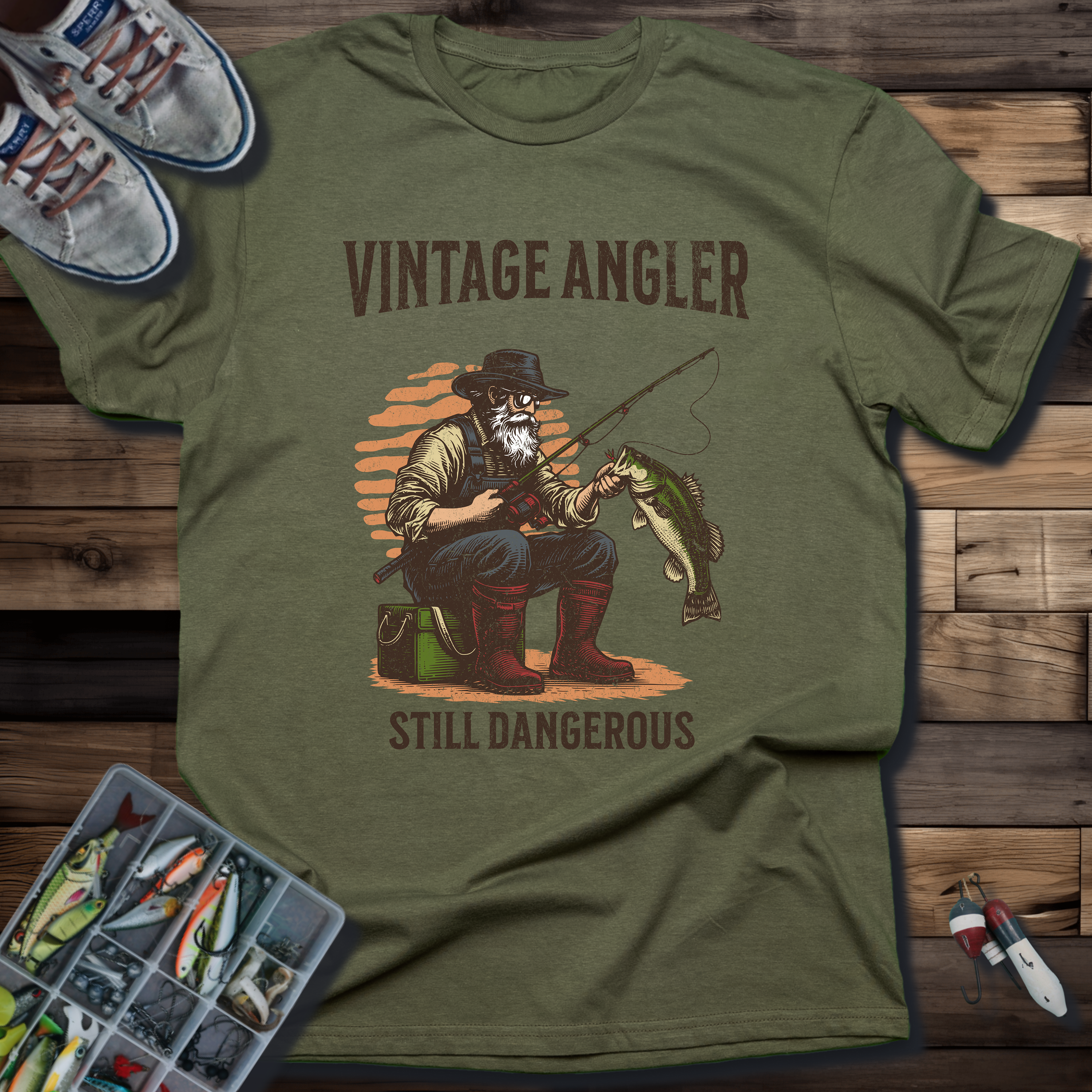 Vintage Angler "Still Dangerous" Fishing T-Shirt