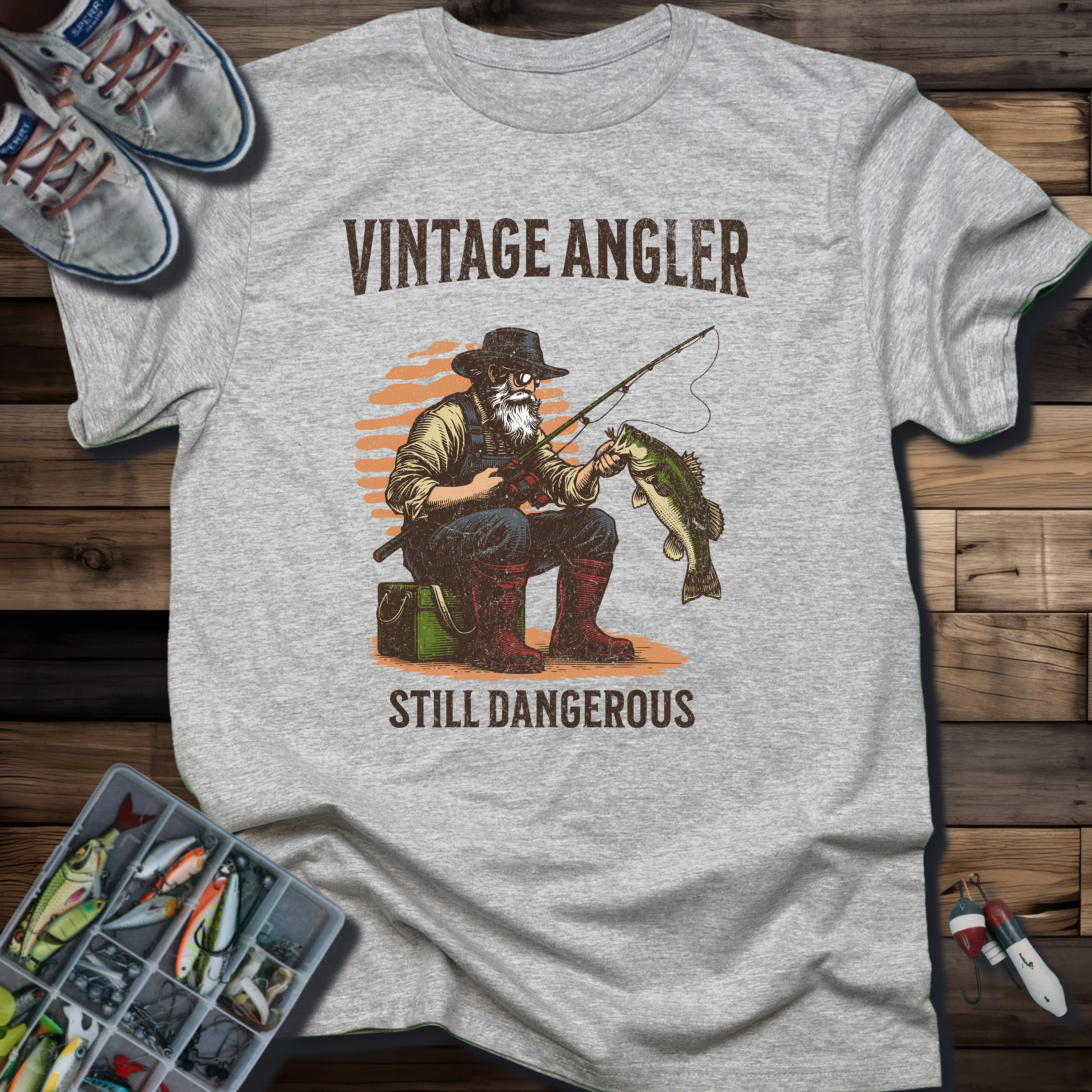 Vintage Angler "Still Dangerous" Fishing T-Shirt