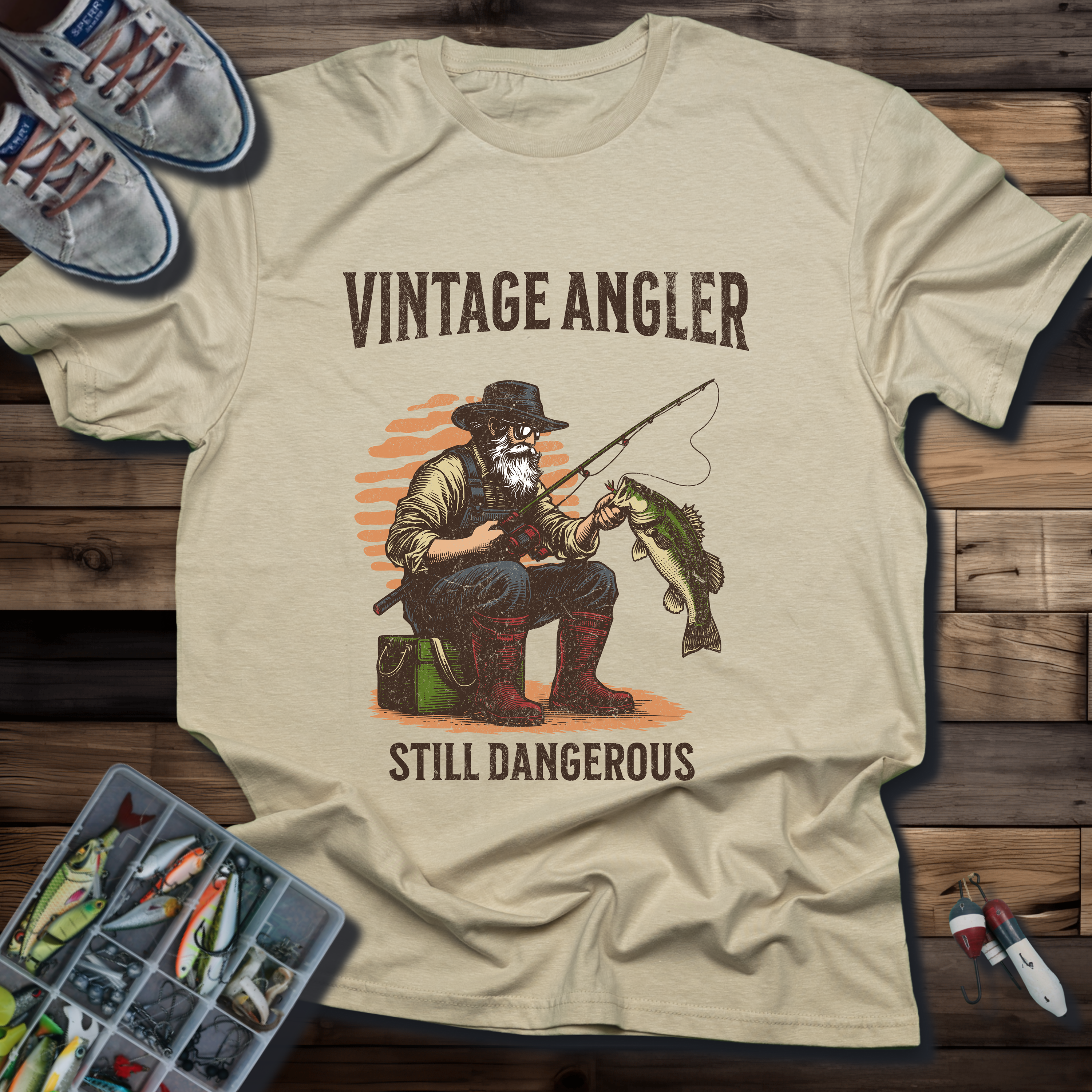 Vintage Angler "Still Dangerous" Fishing T-Shirt