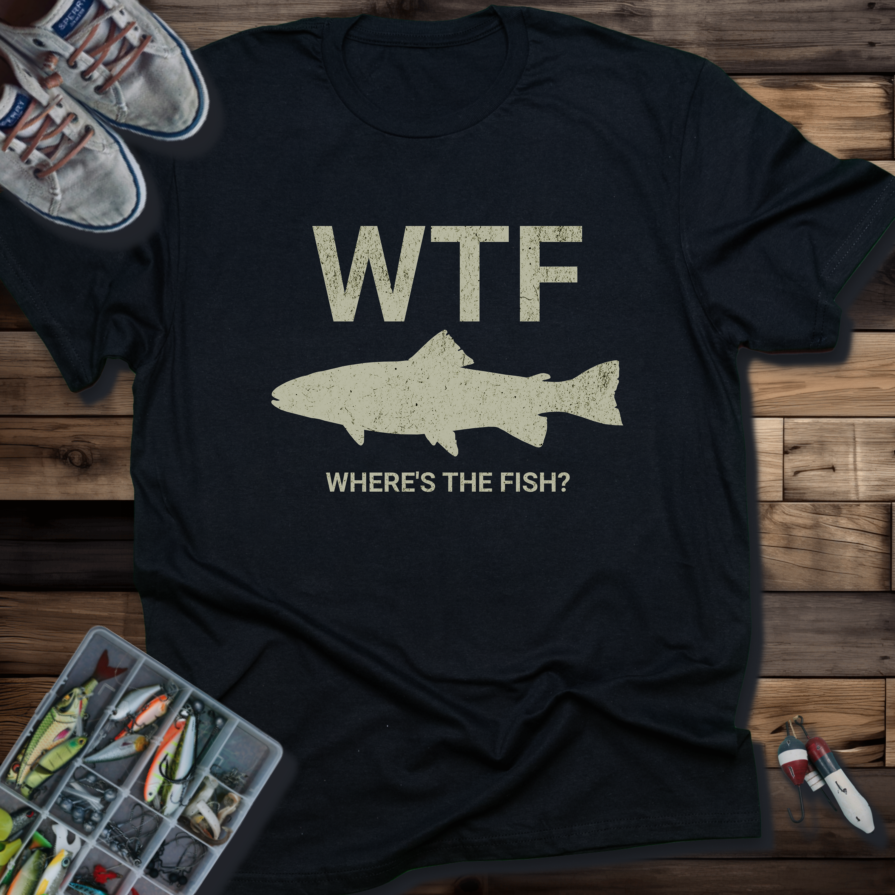 WTF (Where's the Fish) T-Shirt – Black
