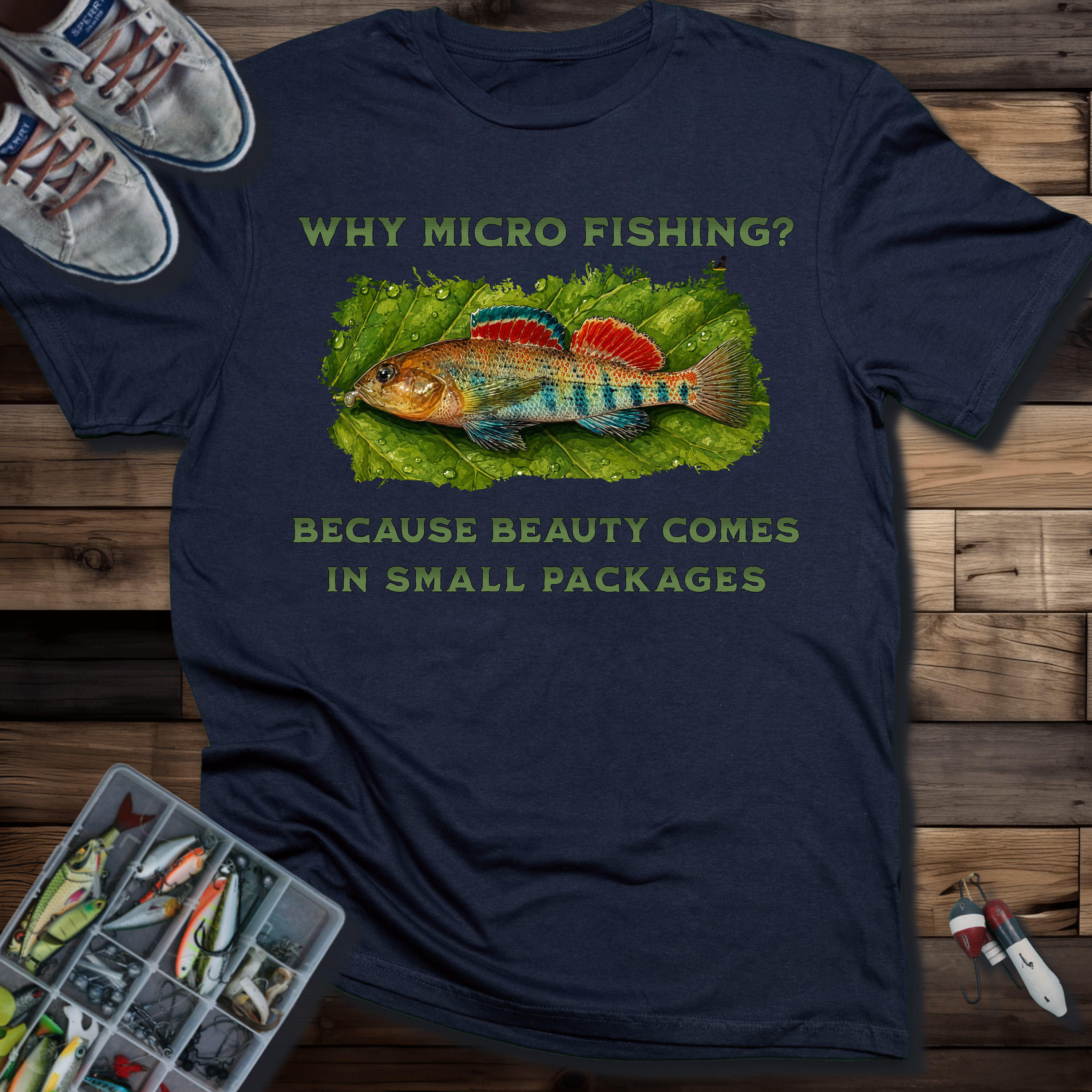 Why Micro Fishing? Because Beauty Comes In Small Packages T-shirt