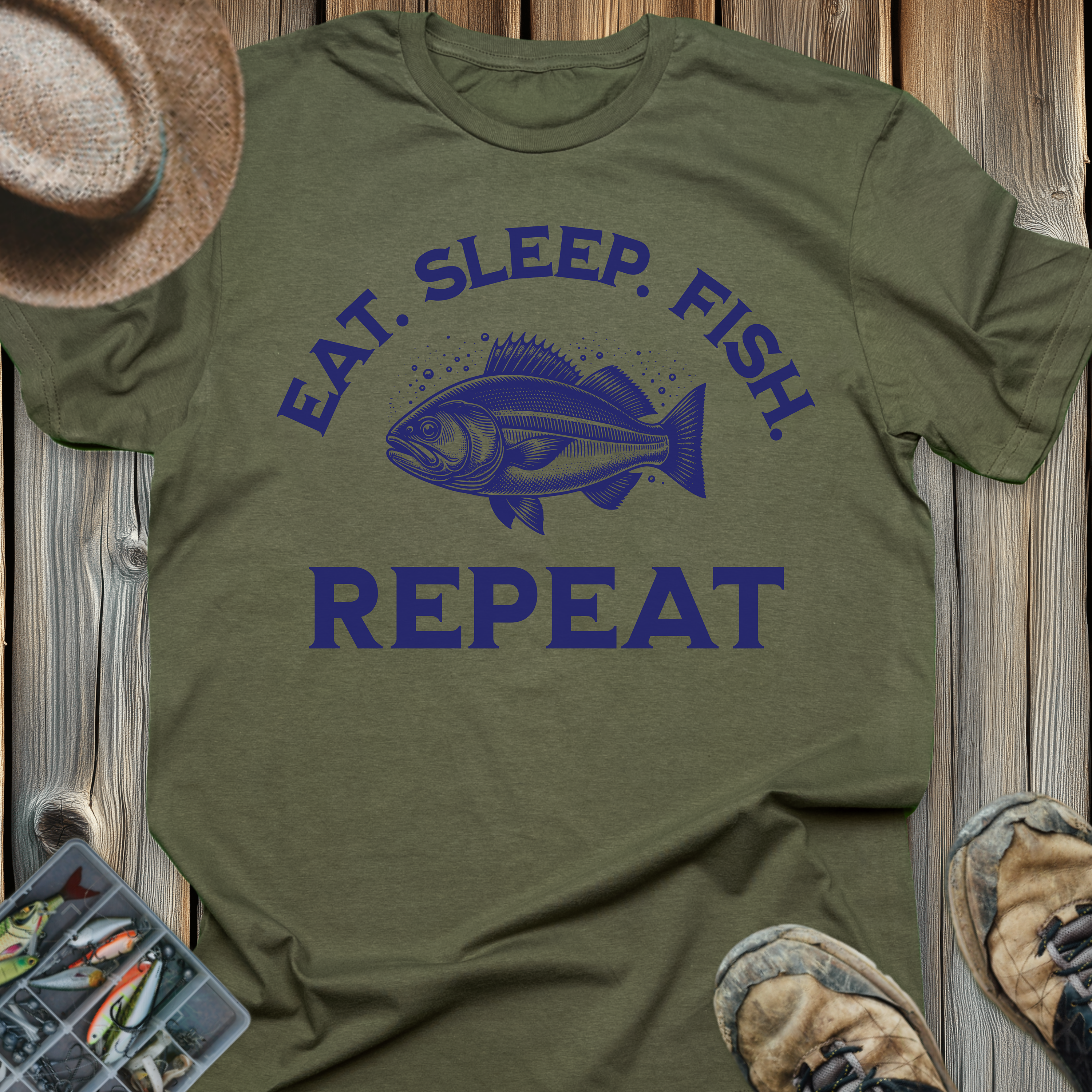 Eat. Sleep. Fish. Repeat. Fishing T-Shirt