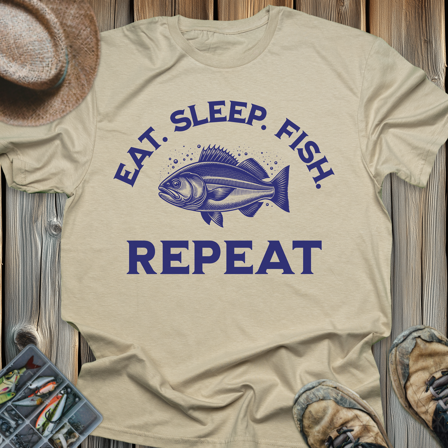 Eat. Sleep. Fish. Repeat. Fishing T-Shirt